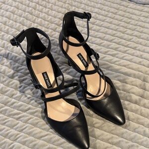 Nine West Black Ankle Strap Heels